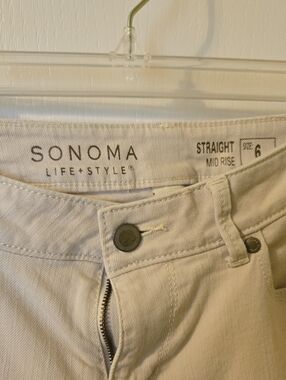 Sonoma Light Beige Straight Mid-Rise Jeans